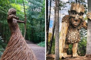 19 természetes anyagokból készült szobor, amelyek bármilyen látványt feldobnak