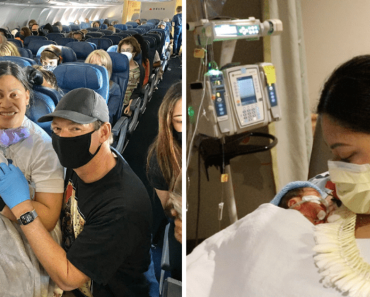A nő kimegy a WC-re a repülőgépen, és egy újszülött babával a karjában jön ki onnan
