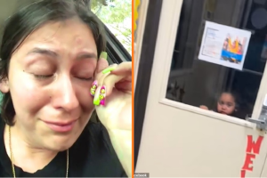 Az anya látja, hogy a kislánya sír az óvoda ajtaja mögött, rájön, hogy az alkalmazottak bezárták őt egyedül