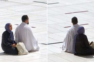 A nő reagál a gyönyörű vírusfotókra, amelyeken testvére védi őt a naptól egy mecsetben