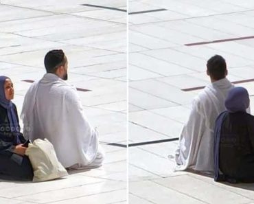 A nő reagál a gyönyörű vírusfotókra, amelyeken testvére védi őt a naptól egy mecsetben