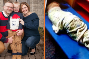 Az anya kap egy fotót a 2 éves fiáról a bölcsődéből, látja hogy összekötözött takarókba csavarták, hogy nyugton tartsák alvás közben