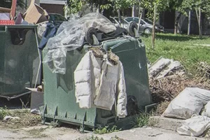 Az árva ikrek a szemetesből esznek, és találnak benne egy régi kabátot, egy üveg parfümmel a zsebében