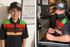 Heves vitát vált ki az interneten a büszke apuka, miután megosztotta a Burger Kingnél dolgozó 14 éves gyerekéről készült fotókat