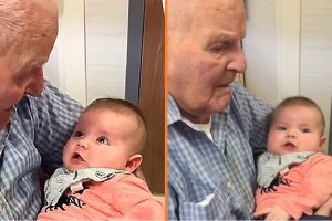 „Nem tudod, mit jelent ez nekem”: 108 éves férfi reakciója, amikor találkozott névrokon ükunokájával