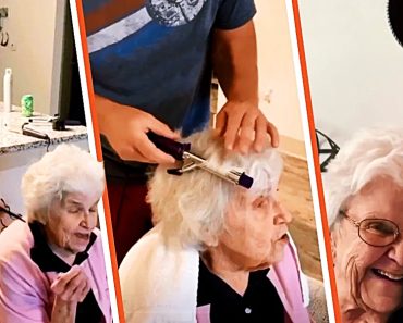 Az unoka egy otthoni szépségszalont rendez be a 87 éves nagymamájának, hogy megformázza a haját, amikor nem tud elmenni a megszokott szalonjába.