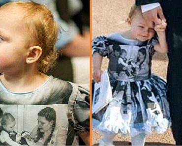 A kislány, aki elvesztette az öccsét, a temetésen egy olyan ruhát viselt, amely a legboldogabb pillanataik fotóit borította