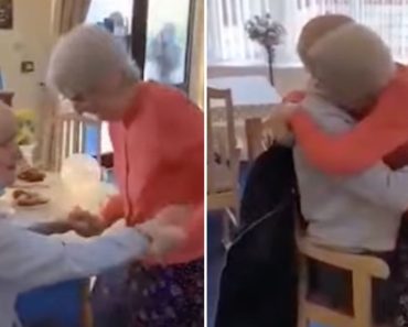 A férj meglepi a feleségét azzal, hogy beköltözik az idősek otthonába, szorosan megöleli, miután hónapokig külön tartották őket A férj meglepi a feleségét azzal, hogy beköltözik az idősek otthonába, szorosan megöleli, miután hónapokig külön tartották őket