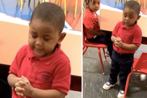 A hároméves kisfiú mindenkit meglepett azzal, hogy szenvedélyes imában vezette osztályát