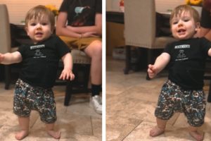 A baba úgy táncol, mintha senki sem figyelné, amikor az első lépéseket kellene megtennie!