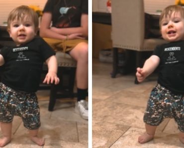 A baba úgy táncol, mintha senki sem figyelné, amikor az első lépéseket kellene megtennie!