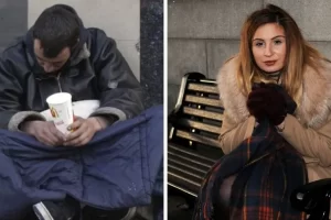 Hihetetlen jutalmat kap a hajléktalan férfi, aki odaadta az utolsó 3 fontját, hogy segítsen a bajba jutott nőnek