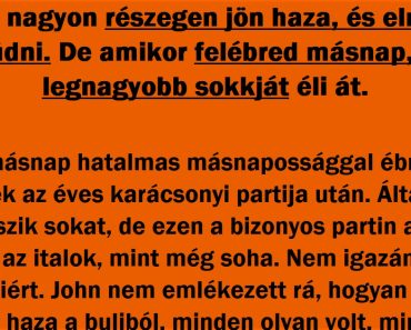 Vicces történet: A feleség megfordítja a kockát, amikor a férj részegen jön haza a karácsonyi buliból Vicces történet: A feleség megfordítja a kockát, amikor a férj részegen jön haza a karácsonyi buliból